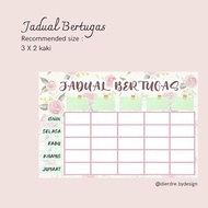 *SOFTCOPY* Jadual Bertugas — KECERIAAN DAN HIASAN KELAS (Tema Floral) *SOFTCOPY*