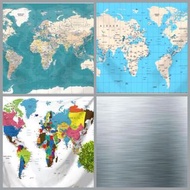 清新世界地圖掛布 背景布 掛毯 裝飾 直播 世界地圖