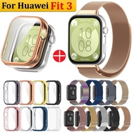 Milanese Huawei Watch fit 3 Strap Case Stainless Steel Huawei fit 3 Strap Full Screen Covered Soft H