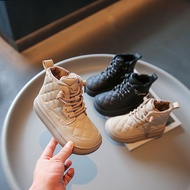 Kids Snow Boots Warm Boys Girls Short Boots with Fur Solid Color Versatile 2024 Winter New Children 