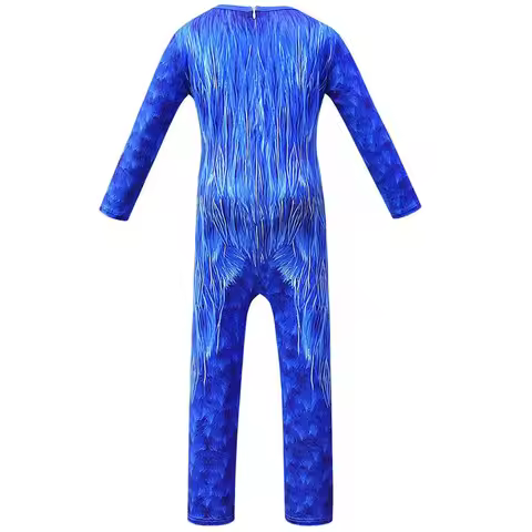 HAni 2025 4-12Y Kids Anime blue D-Deluxe Hedgehog Costume Girl boys Game Character Cosplay birthday 