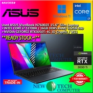 #AV355 Used ASUS VIVOBOOK N7600ZE Intel Core i7-12700H 16GBD5 512GB RTX3050Ti RTX 3050 Ti 4G 14" OLE