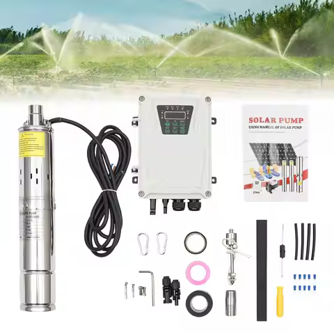 3in 24V DC Deep Well Solar Water Pump Submersible Max Head 100m/ 328ft+MPPT 270W