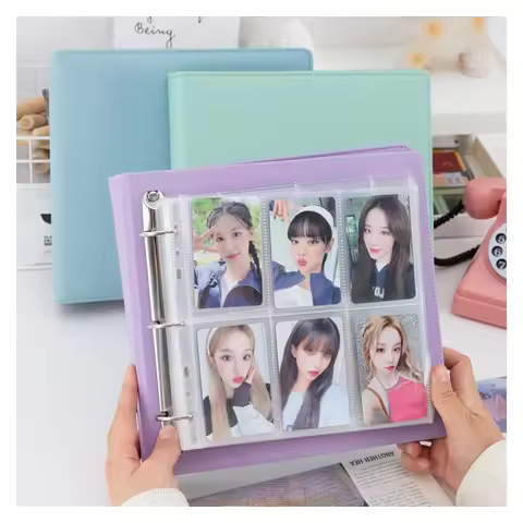 5/6 Pocket Kpop Photocard Holder Binder Glitter A5 Wide Photo Card Collection Book Macaron Photo Alb