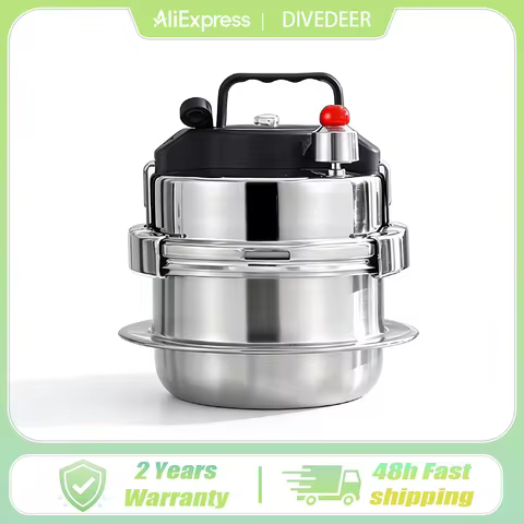 DIVEDEER 0.8L/1.2L/1.6L/2L Stainless Steel Mini Pressure Cooker Outdoor Camping Home Use Gas/Inducti