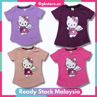[ 100% Cotton ] Baju Budak Perempuan T Shirt 1-6 Tahun (Hello Kitty) Kids T Shirt Girl Murah Cotton Baju Raya Budak
