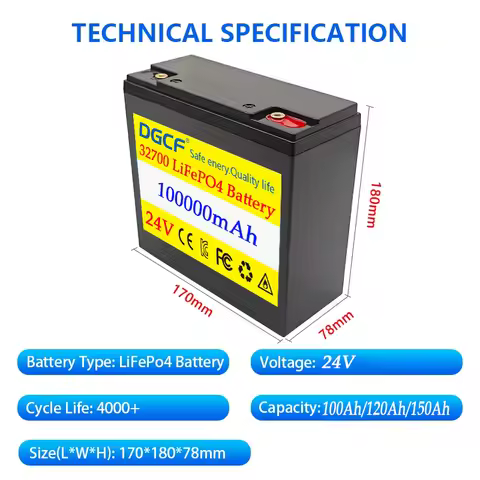 LiFePo4 Battery 32700 24V 100Ah/120Ah/150Ah lithium iron phosphate battery Built-in 150A BMS,for Sol