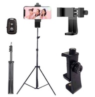 TRIPOD HP 2.10M PLUS KEPALA TRIPOD BAUT REMOTE ORIGINAL SEMUA HP MENDUKUNG
