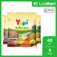 [Paket isi 3] Yupi Permen Gummy Fruit Bites Mini Bag 40gr