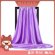 MICOLE C9072B HOT SALE PREMIUM Tudung Bawal Satin Silk Plain Bidang 45 Borong Muslimah Bawal Murah Square Hijab Scarf