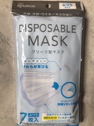 日本IRIS healthcare disposable mask（7 pcs /pack)一次性成人口罩（1包7個）