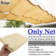 [RXJBS] 2.5x3m~3x6m 300D Polyester Fabric Waterproof Sliding Canopy Awnings Wave Home Garden Gazebo 