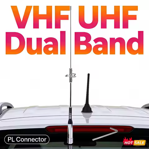NR-770S VHF UHF Dual Band Mobile Amateur Ham Radio Antenna 145MHz 435MHz PL Connector Car Mobile Ama