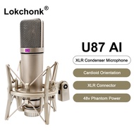 Mian U87 AI XLR ไมโครโฟนสตูดิโอแบบมืออาชีพคอนเดนเซอร์ไมโครโฟน Cardioid สำหรับการบันทึกพ็อดคาสท์เสียง