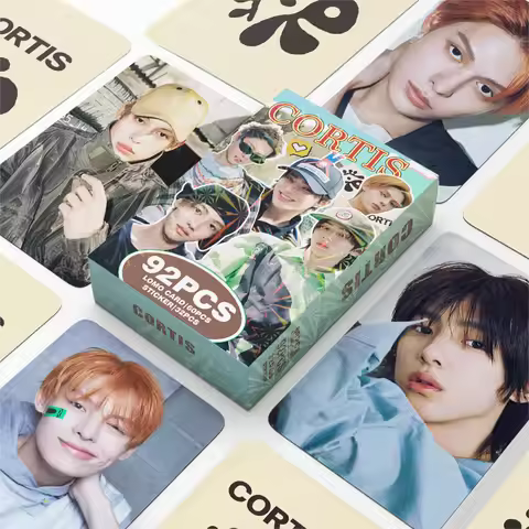 92pcs kpop laser photo card Boys Group peripheral V CORTIS MARTIN KEONHO mini sticker LOMO greeting 