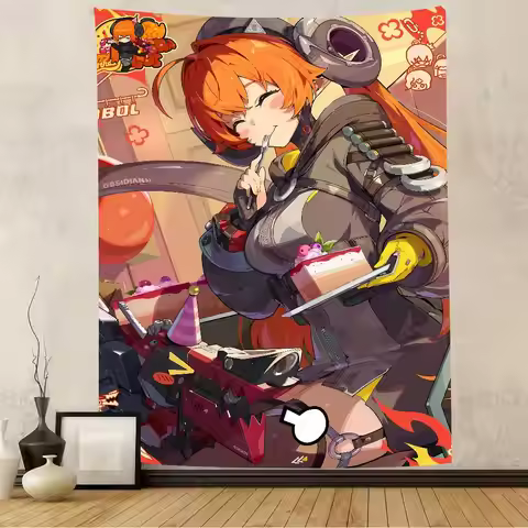 Hot Girl Orphie Zenless Zone Zero Gaming Tapestry Wall Hanging Art Decoration Aesthetic Background C