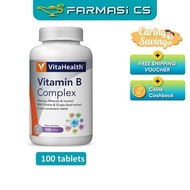 VitaHealth Vitamin B Complex 100 tablets EXP:11/2026 [ Vita Health B1 B2 B3 B5 B6 B12 Folic Acid Zin