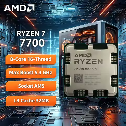 AMD Ryzen 7 7700 R7 7700 CPU 8-Core 16-Thread 5.3GHz Unlocked Desktop Processor Socket AM5 Gaming CP