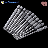REFINEMENT 11pcs Torx Security Bits, 100mm Length 1/4 Inch Hex Shank Screwdriver Bit Set, Durable 6 