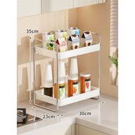 碳鋼 浴室 廚房桌面調料置物架 臺面款放調味品瓶罐雙層油鹽醬醋收納架子（平行進口）（快遞送貨上門）