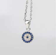 Zircon Evil Eye Charm Necklace Turkish Evil Eye Necklace Evil Eye Protection 925 Sterling สร้อยคอเง