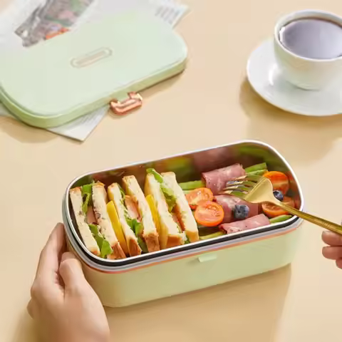 Zai Xiao Electric Lunch Box Portable Food Warmer Water Free Bento Box Stainless Steel Food Warmer Of