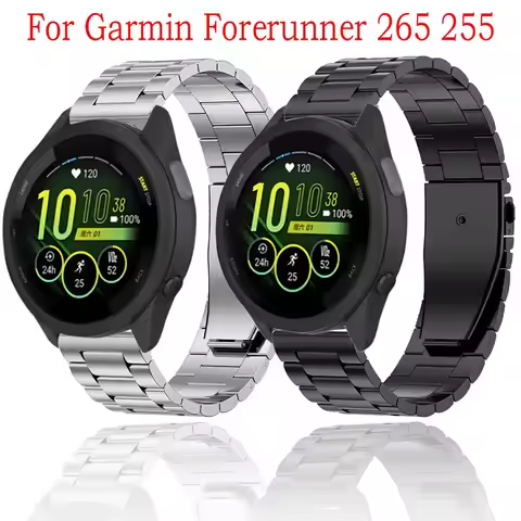 18mm 20mm 22mm Metal Band for Garmin Forerunner 265 255 965 Replace Bracelet Garmin 165 55/Vivoactiv
