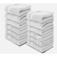 Pack of 12 Face Cloth Flannels 100% Egyptian Cotton Soft Hand Wash Cloths Towels 12x12 INCH