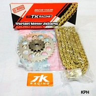 Gear Set Supra X 125-Kharisma-Revo Tk Racing 428 Rantai O-Ring