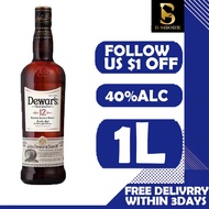 1L Dewars 12 Years Double Aged Blended Scotch Whisky 1L