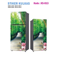 1 Door Refrigerator Stickers and 2 Door Refrigerator Stickers for Forest Roads