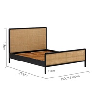 LaFloria® Haruto Bed Frame/Wooden Bed Frame/Bed Frame Queen/Rattan Bed Frame/Boho Bed Frame✔️Free Sh
