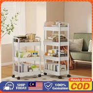 Multi-Tier Storage Rack Trolley 2/3/4/5 Tier Moving Trolley Kitchen Home & Bathroom Storage Trolley