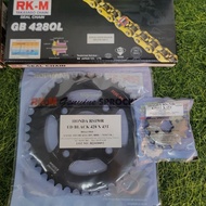 RK-M RKM Y15 Y16 LC RS150 SPROCKET SET ED BLACK EDITION SPROCKET GB 428OL CHAIN