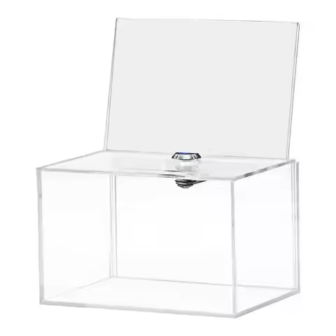 FEDI-Acrylic Donation Box - Box For Voting, Charity, Polls, Surveys, Sweepstakes, Contests, Advice, 