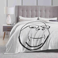 Smiling Wholesome Wojak / Soyjak Best Selling Room Household Flannel Blanket 4chan Meme Qa Wojak Soi