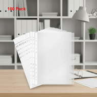 A4/Long Sheet Protectors, Clear, Pack of 100, for Arch Files and Ring Binders