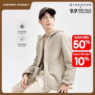 GIORDANO Men Jackets Polar Fleece Windproof Hoodie Jackets Zip Front Zipper Pockets Simple Fashion C