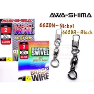 AWASHIMA BARREL SWIVEL W SAFETY SNAP 6620N 6620B