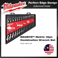 🇲🇾 100% Original MILWAUKEE [4932-4642-58] MAXBITE™ Metric 15pc Combination Wrench Set