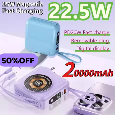 20000mAh Comes with AC Plug Magsafe Wireless Charging with Cable PowerBank Mobile Power Supply Suita