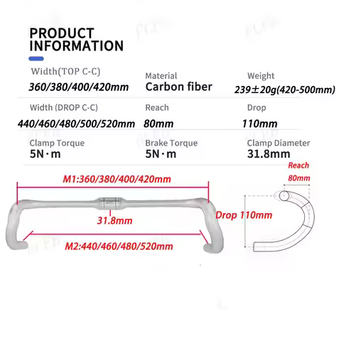T000 Gravel Bike carbon handlebar Carbon Fiber Racing Bike Handlebars 31.8 Outward Drop Bars Interna