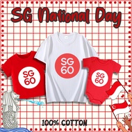 SG 60th Print Cotton T-shirts Baby Romper Singapore NDP Celebration Clothes Sg60 T Shirt Family