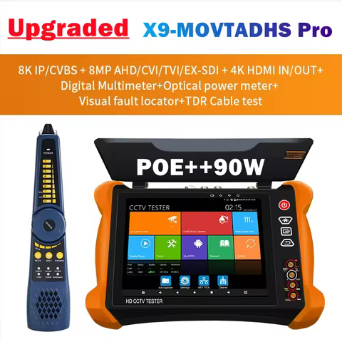Top CCTV IPC Camera Tester 8 inch 2K Retina Display Anti-Sunlight Cover PoE++ 8K IP Camera Testing 8
