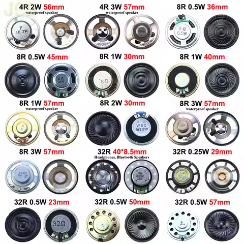 1PCS 0.2W 0.5W 1W 2W 4R 8R 32R 8 Ohm Ultra-thin Horn Speaker Diameter 23mm 29mm 30mm 36mm 40mm 45mm
