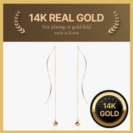 [Helene Jewelry] 14K real gold Ball Wave drop gold earring