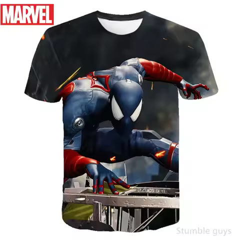 Marvel Spiderman Kids Summer Iron Man Captain America Clothes Tshirt 3D Boys Girls Soft Spiderman Sh