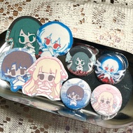 non humans sticker set / 32mm badges (evangelion/lain/chobits/saya no uta)