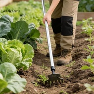 wanpanyu Long Handle Weeding Rake 2-in-1 Manual Weed Puller Heavy Duty 6-tine Garden Hoe Hand Rake f