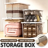◕‿◕Ready Stock☚46L MULTIPURPOSE Storage CONTAINER  Transparent with wheels Clear Storage Box Kotak S